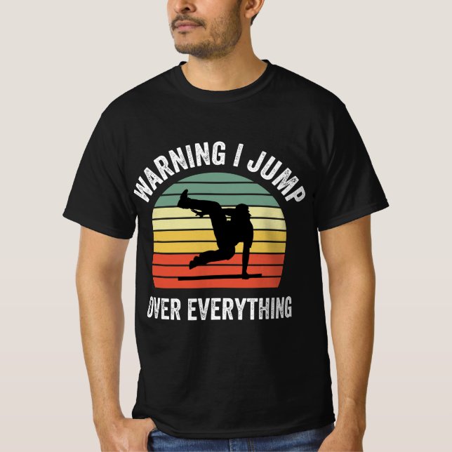 Camiseta Parkour Free Running Parkour Warning I Jump Over E (Frente)