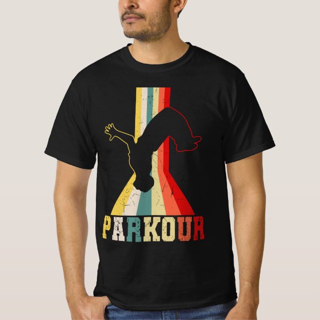 Camiseta Parkour Freerunner Traceur Retro Freerunning Men B (Frente)