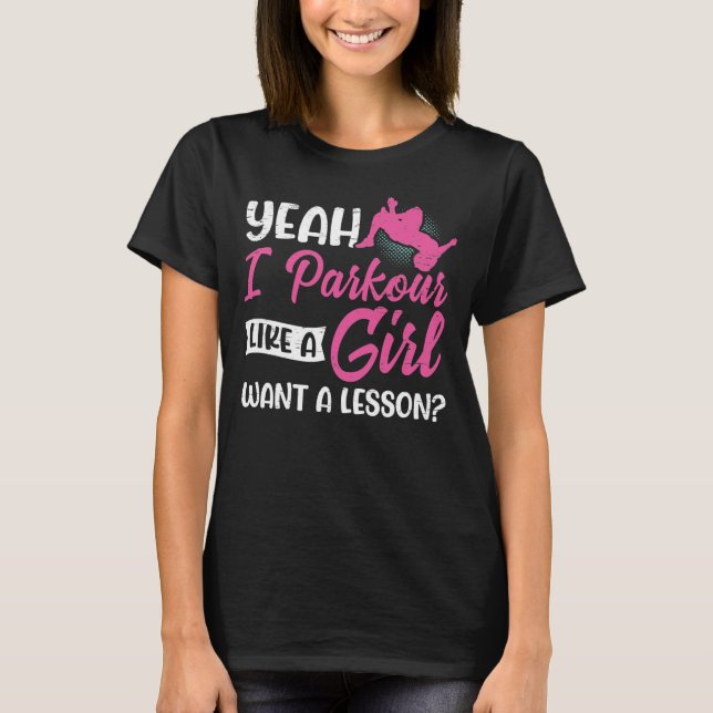 Camiseta Parkour Girl Run Jump Sacudir Freerunning Acrobati (Frente)