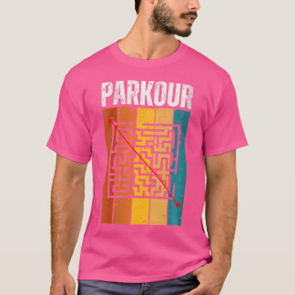Camiseta Parkour Labyrinth Vintage Retro 70S Design Parkour