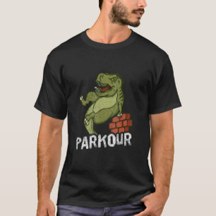 Camiseta Parkour Rex Wall Saltando Livre em Execução