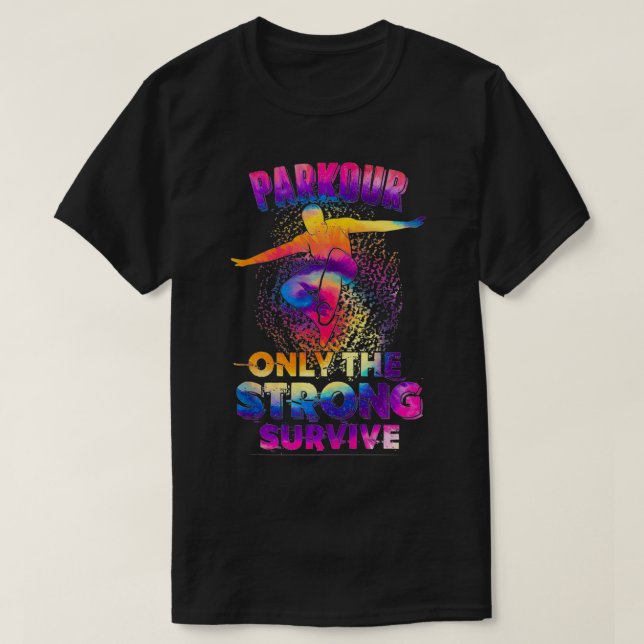 Camiseta Parkour Urban Gymnast Colorful Rainbow Design Gift (Frente do Design)