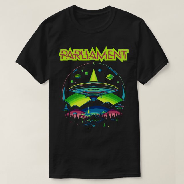 Camiseta Parlamento Funkadelic Retro Mothership Rock Funk (Frente do Design)