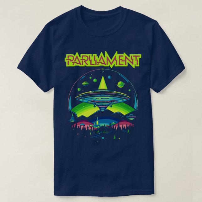 Camiseta Parlamento Funkadelic Retro Mothership Rock Funk (Frente do Design)