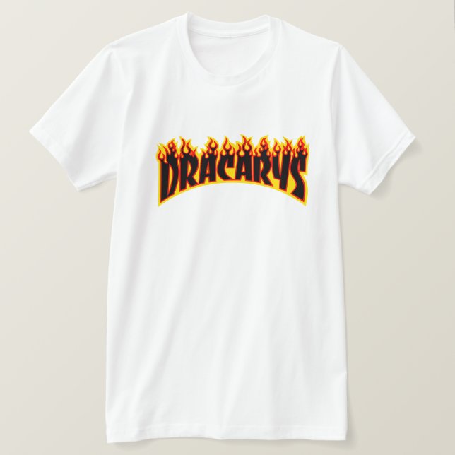 Camiseta Paródia da chama de Dracarys - de Thrasher (Frente do Design)