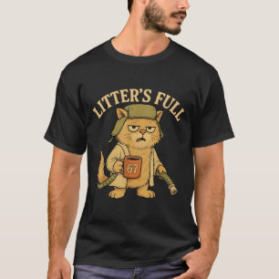 Camiseta Paródia de Gato Cheia da Ninhada Engraçada 67 Seis