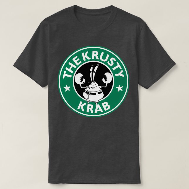 CAMISETA PARÓDIA DO CAFÉ KRUSTY KRAB (Frente do Design)