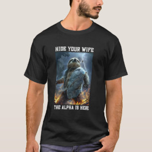 Camiseta Paródia do Lobo Alfa Cringe Esconda Sua Esposa Eng