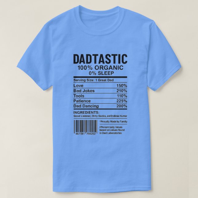 Camiseta Paródia do rótulo nutricional com códigos de barra (Frente do Design)