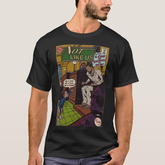 Camiseta Paródia em Quadrinhos do Kendrick Not Like Us (Frente)