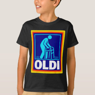 Camiseta Paródia Oldi engraçada humor retrô envelhecimento