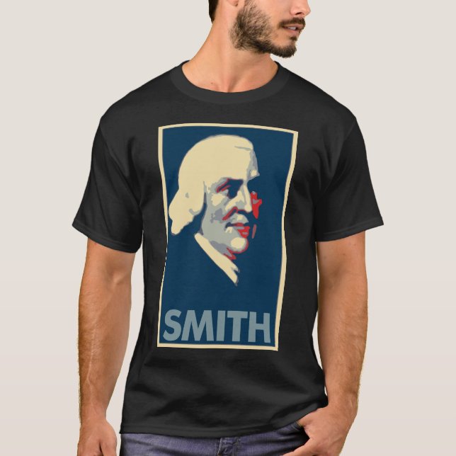 Camiseta Paródia política do poster de Adam Smith (Frente)