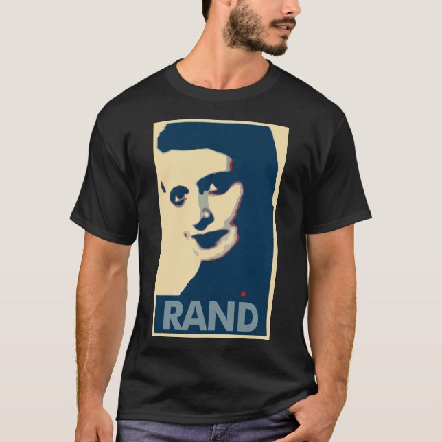 Camiseta Paródia política do poster de Ayn Rand (Frente)