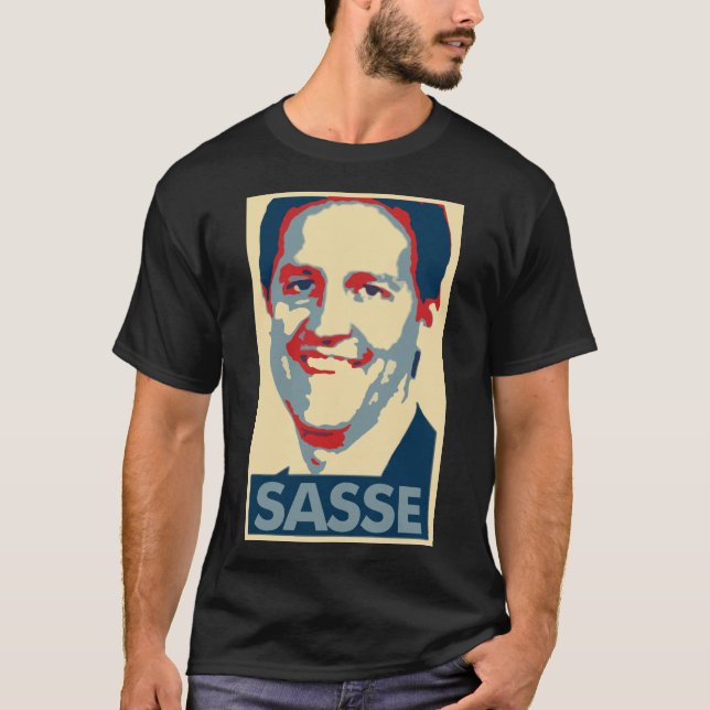 Camiseta Paródia política do poster de Ben Sasse (Frente)