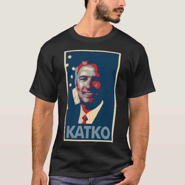 Camiseta Paródia política do poster de John Katko (Frente)