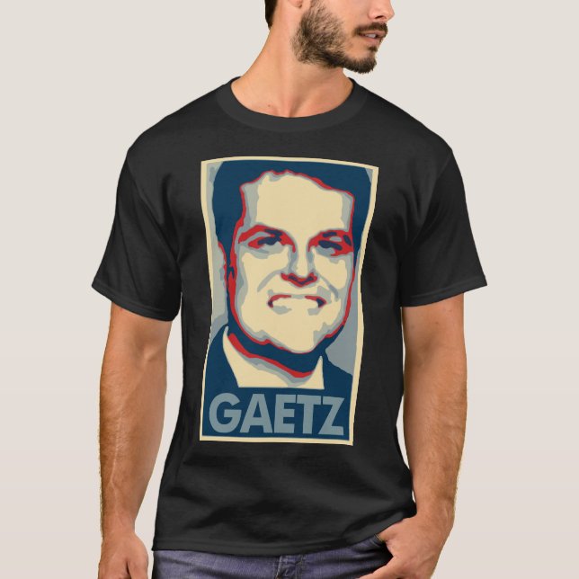 Camiseta Paródia política do poster de Matt Gaetz (Frente)