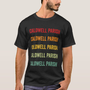 Camiseta Paróquia Caldwell Louisiana Texto Arco-íris Desi