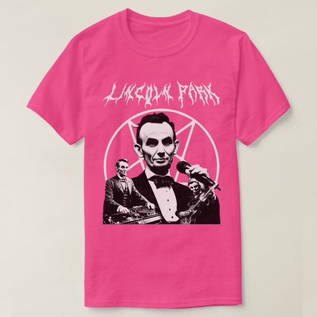 Camiseta Paróquia de LINCOLN de metal, paródia Universo Alt (Frente do Design)