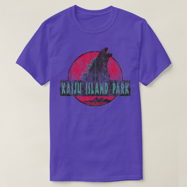 Camiseta Parque da Ilha de Kaiju angustiado (Frente do Design)