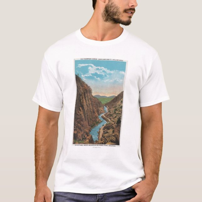 Camiseta Parque de Estes, CO - opinião Thompson grande (Frente)