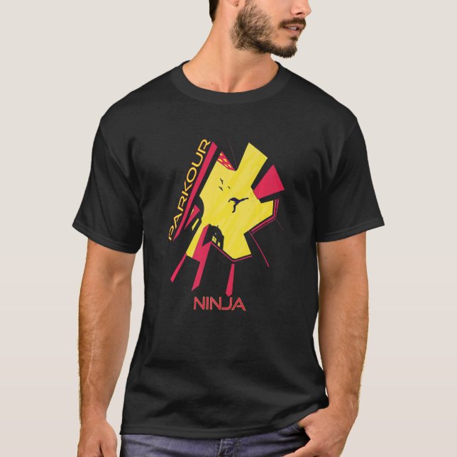 Camiseta Parque de Ninjas da Cidade Salto de Edifícios Corr (Frente)