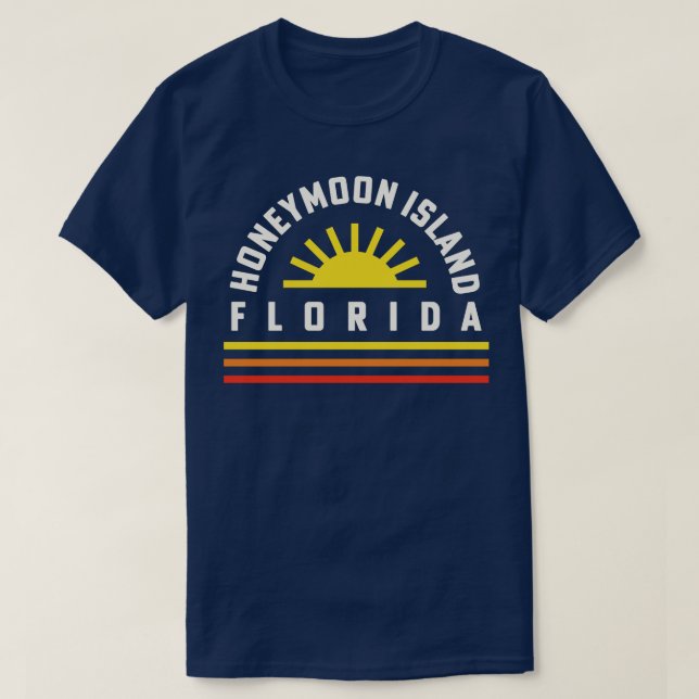 Camiseta Parque Estadual da Ilha de Honeymoon, Florida Retr (Frente do Design)