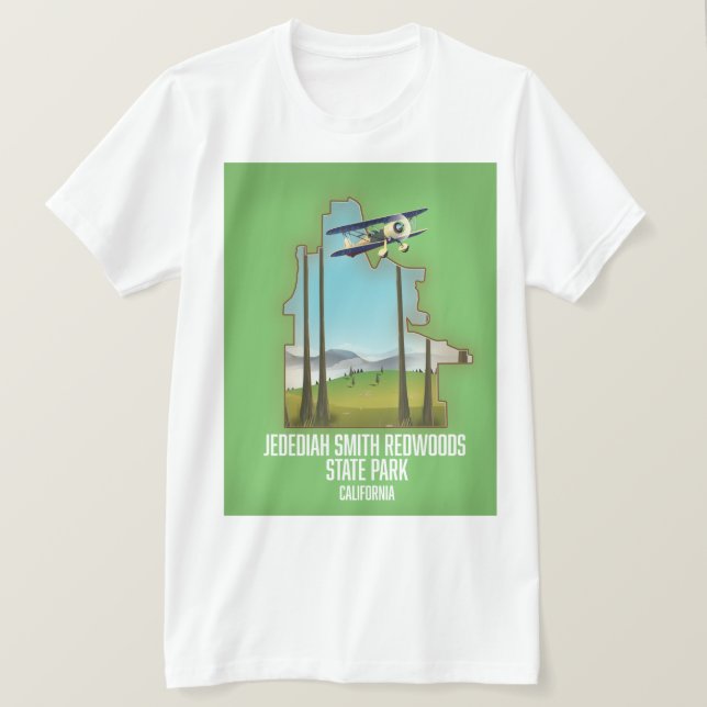Camiseta Parque Estadual de Jedediah Smith Redwoods (Frente do Design)