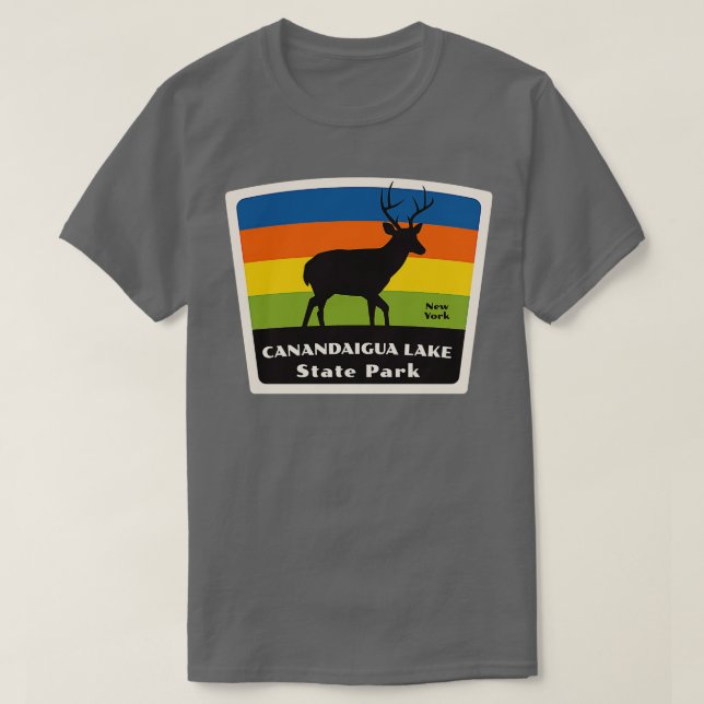 Camiseta Parque Estadual do Lago Canandaigua, New York Roam (Frente do Design)