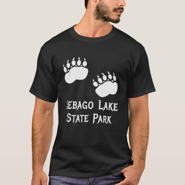 Camiseta Parque Estadual do Lago Sebago, Maine Bear Paw Cig (Frente)