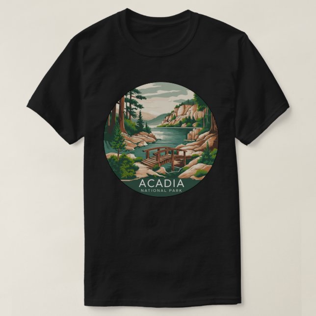 Camiseta Parque Nacional Acadia (Frente do Design)