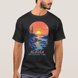 Camiseta Parque Nacional Acadia - Linha Costeira Sunset