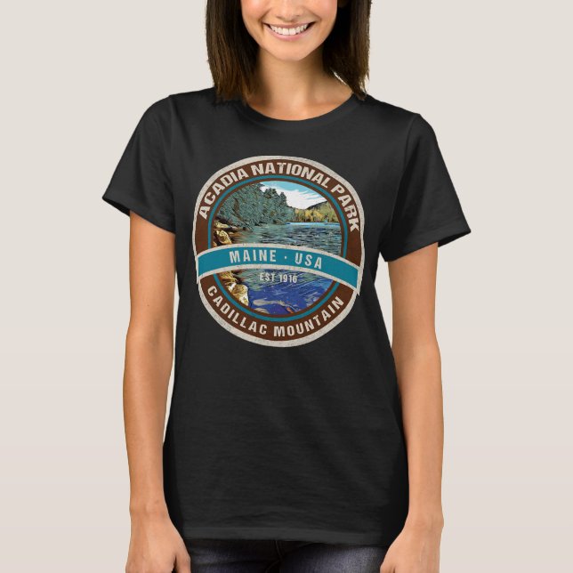 Camiseta Parque Nacional Acadia Maine Cadillac Mountain Sou (Frente)