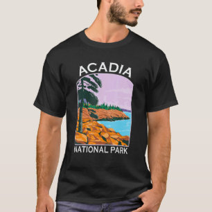 Camiseta Parque Nacional Acadia Maine Lembrança Retro Camin