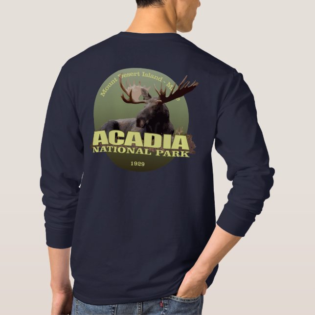Camiseta Parque Nacional Acadia (Moose) WT (Verso)