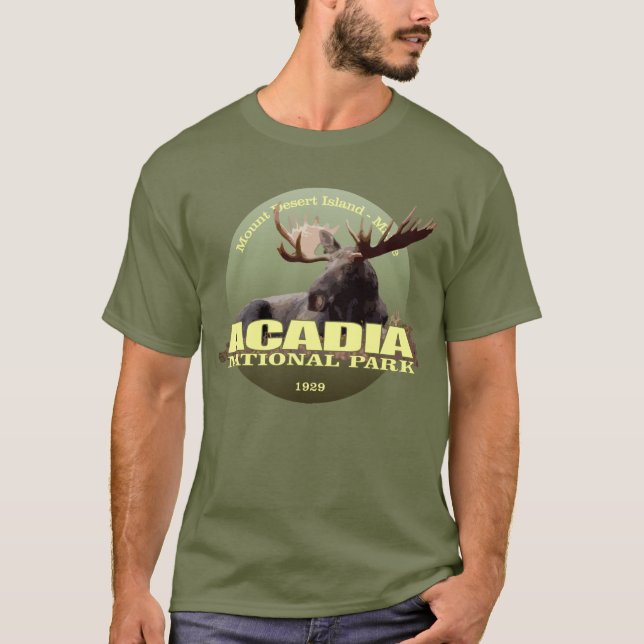 Camiseta Parque Nacional Acadia (Moose) WT (Frente)