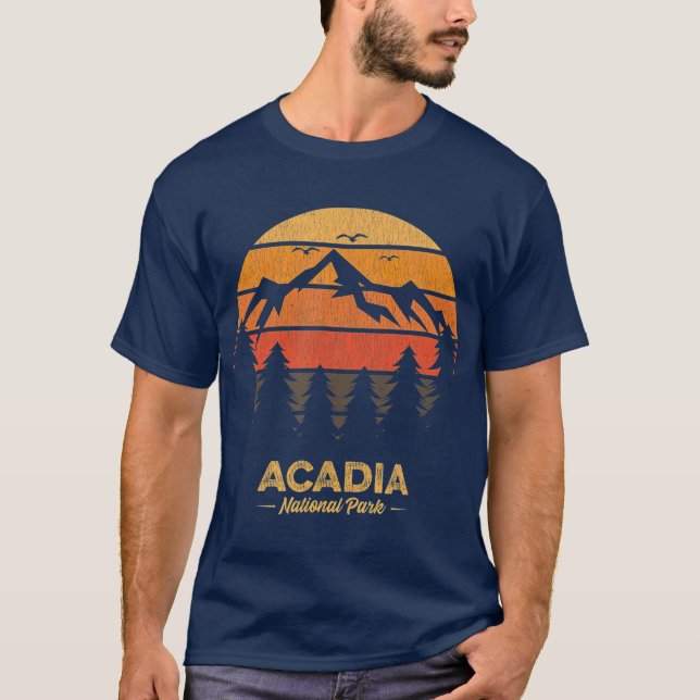 Camiseta Parque Nacional Acadia Retro Vintage Souvenir (Frente)