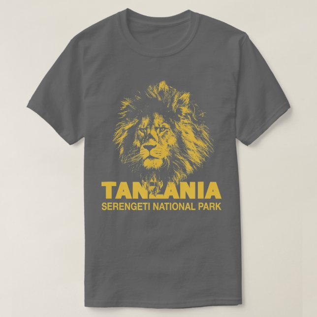 Camiseta Parque Nacional AfRICA Serengeti Leão Safari Afric (Frente do Design)