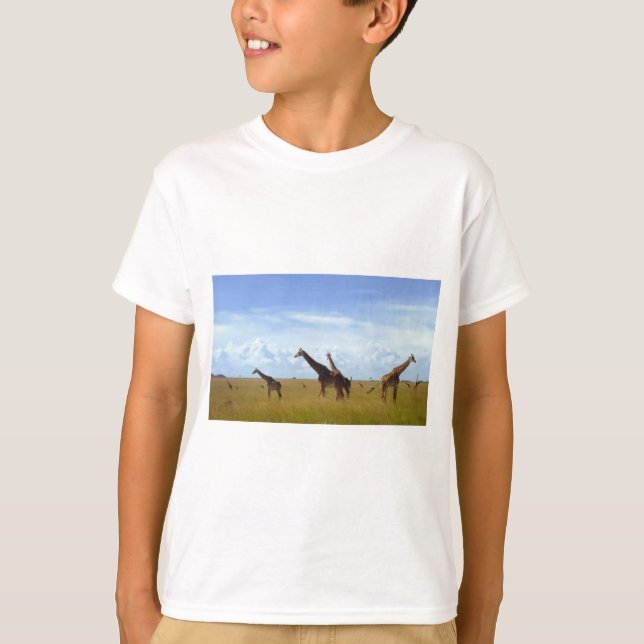 Camiseta Parque Nacional Africano Safari Giraffe Quénia Nai (Frente)