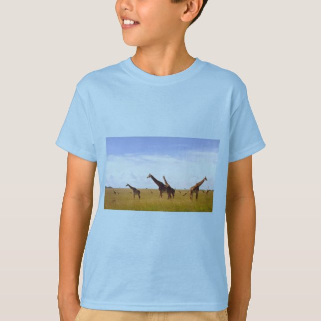 Camiseta Parque Nacional Africano Safari Giraffe Quénia Nai (Frente)