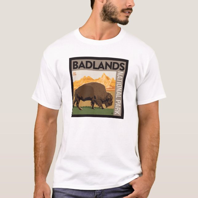 Camiseta Parque Nacional Badlands | Buffalo (Frente)