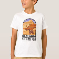 Parque Nacional Badlands Dakota do Sul Vintage T-S
