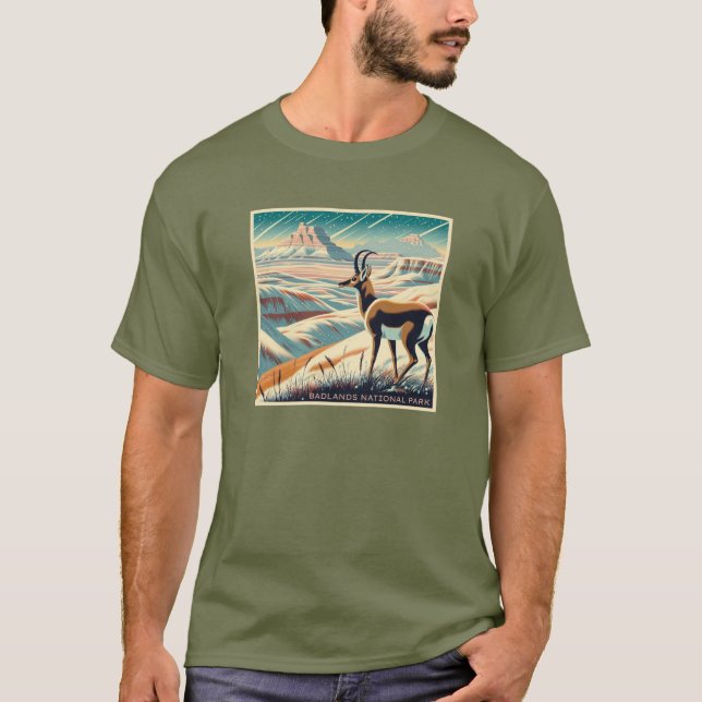 Camiseta Parque Nacional Badlands Winter Souvenir Gift (Frente)