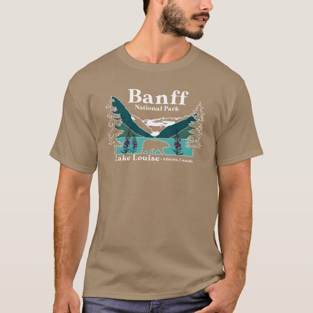 Camiseta Parque Nacional Banff retrô (Frente)