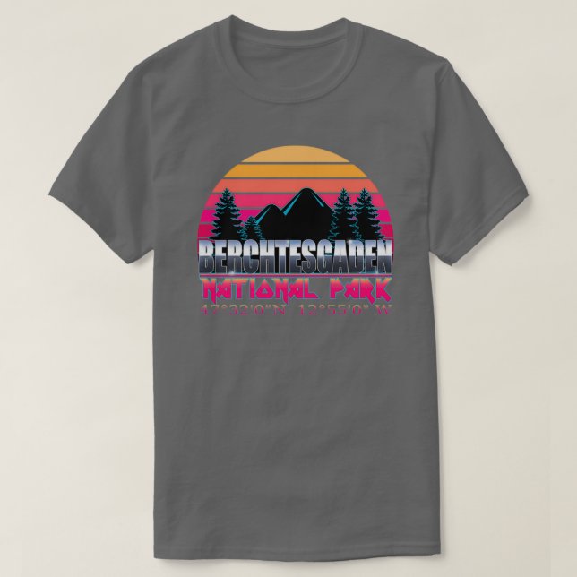 Camiseta Parque Nacional Berchtesgaden com localização GPS  (Frente do Design)