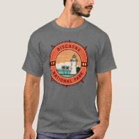 Parque Nacional Biscayne Retro Compass Emblem