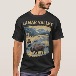 Camiseta Parque Nacional Bison Hikin do Vale do Lamar Yello