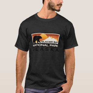 Camiseta Parque Nacional da Baía de Glacier Alaska - Urso N