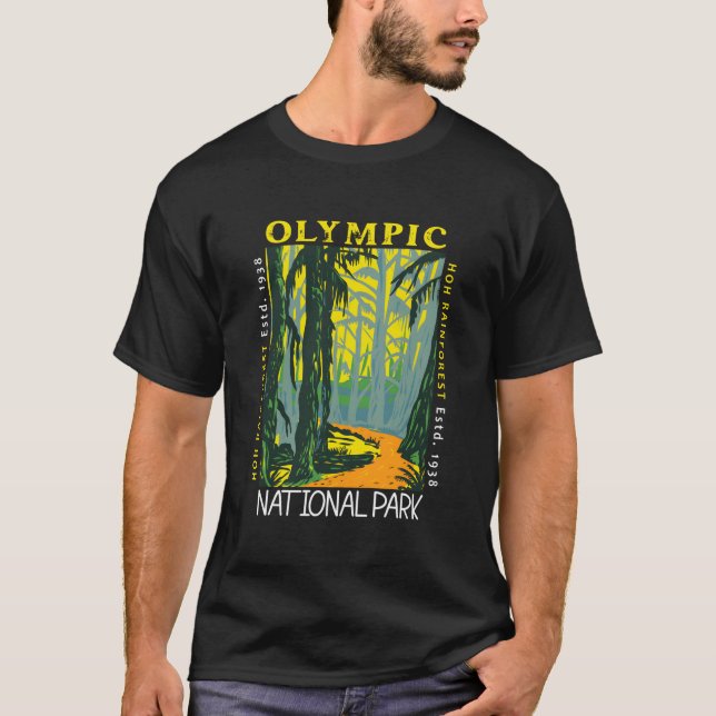 Camiseta Parque Nacional da Floresta Tropical de Washington (Frente)