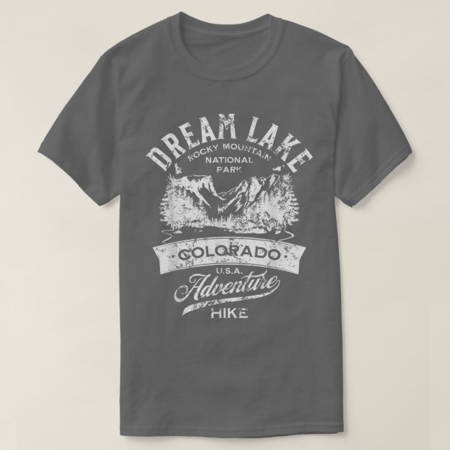 Camiseta Parque Nacional da Montanha Dream Lake Rocky em Di (Frente do Design)
