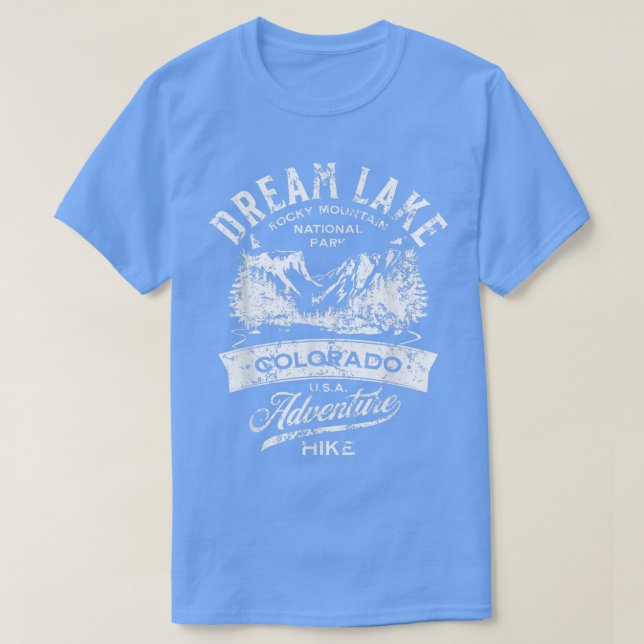 Camiseta Parque Nacional da Montanha Dream Lake Rocky em Di (Frente do Design)
